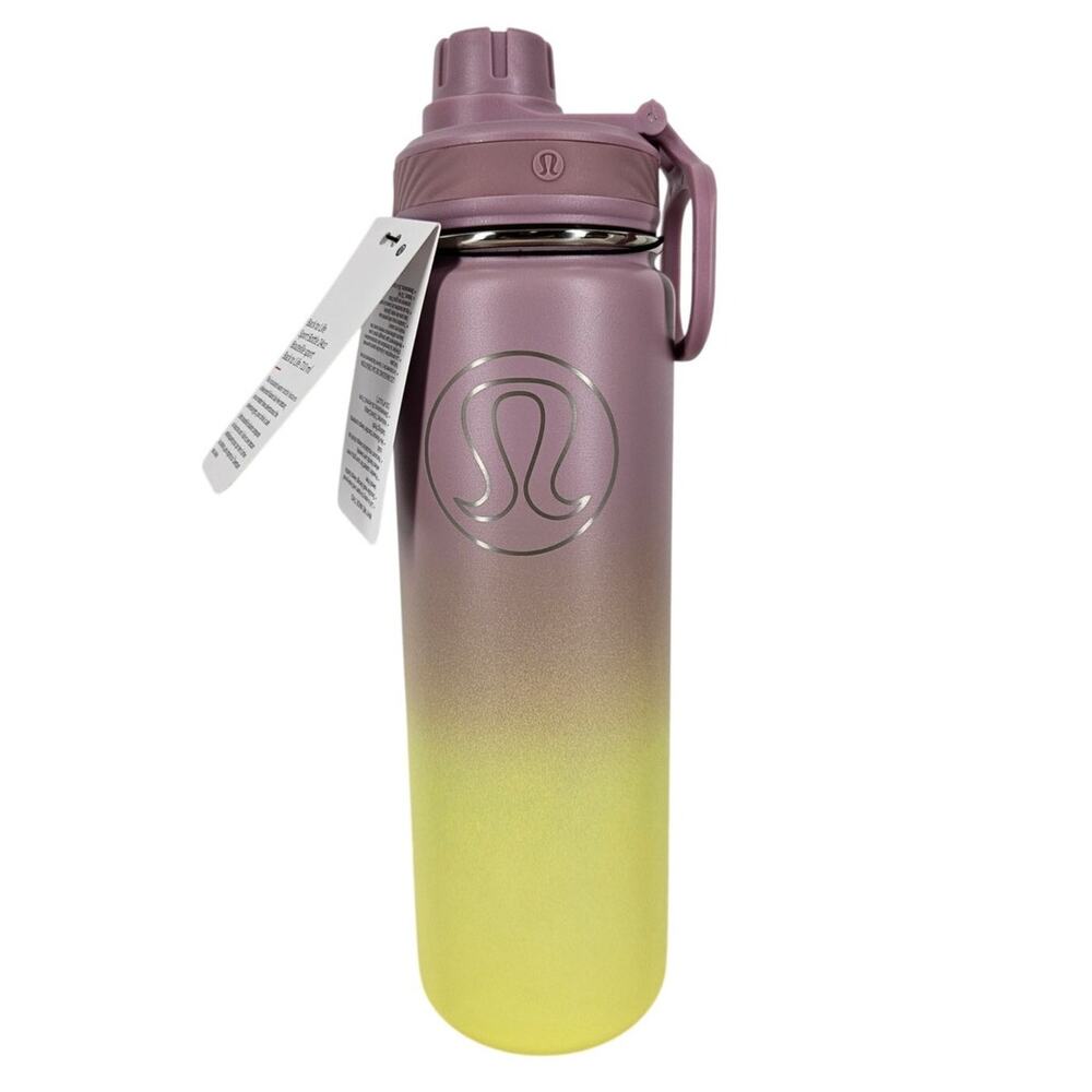 LULULEMON BACK TO LIFE 24OZ UNIQUE DESIGN WATER BOTTLE PURPLE/YELLOW GRADIENT